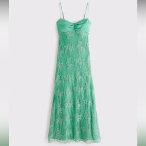 Abercrombie & Fitch Green Lace Maxi Dress